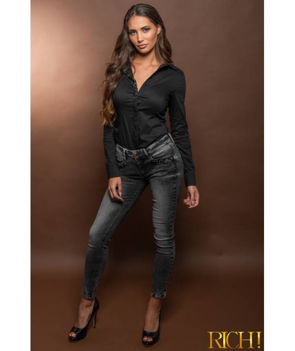 JEANS RICH BOTON BRILLO