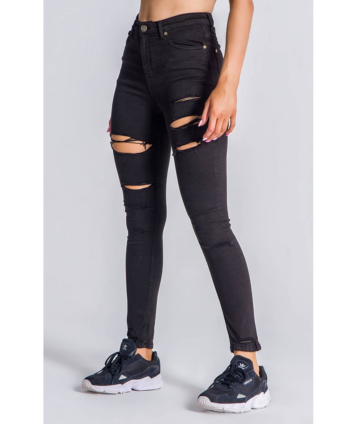 JEANS GIANNI KAVANAGH TIRO ALTO DESTROYED