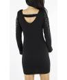 VESTIDO MANGAS LENTEJUELA LAZO