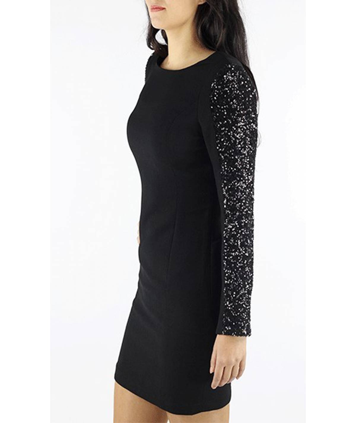 VESTIDO MANGAS LENTEJUELA LAZO
