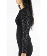 VESTIDO MANGAS LENTEJUELA LAZO