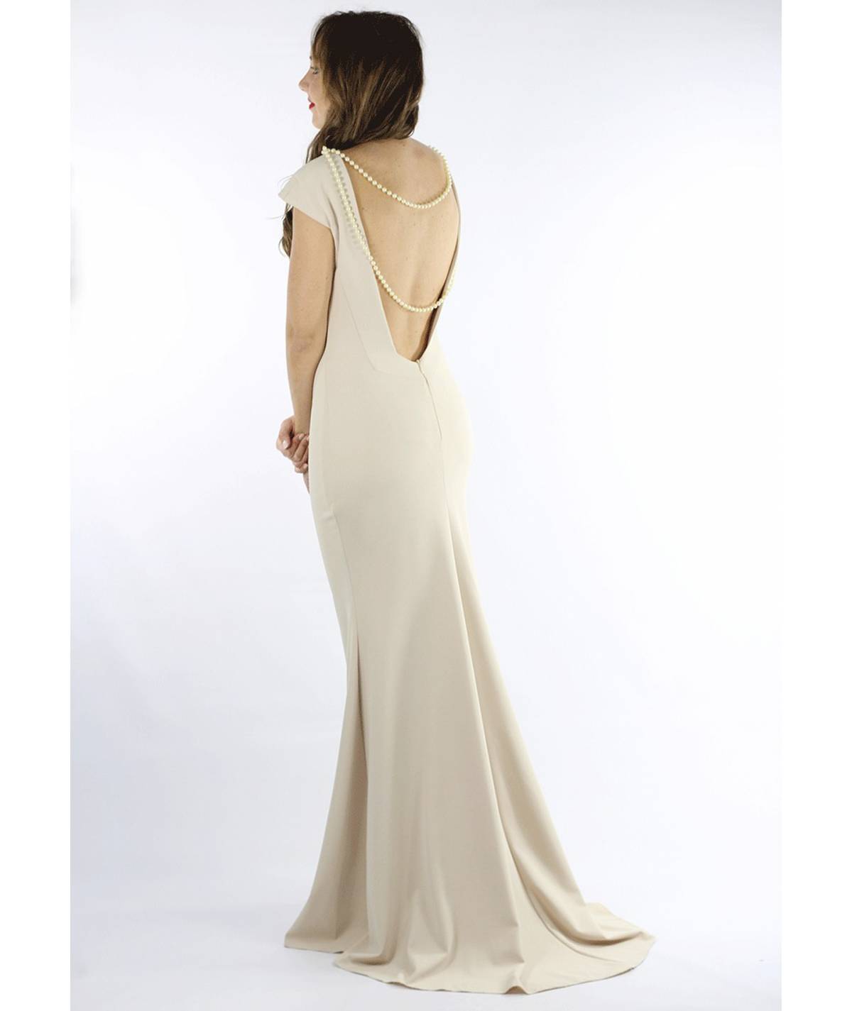 VESTIDO LARGO COLLAR PERLAS ES