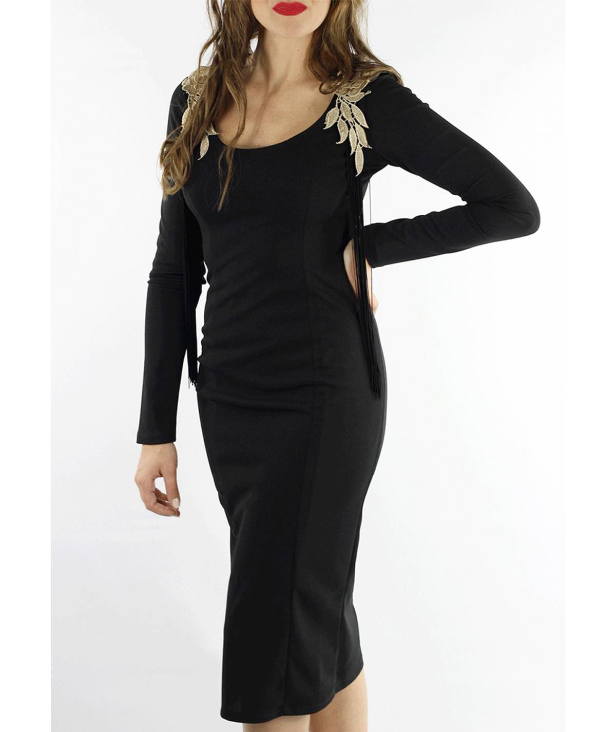 VESTIDO MIDI FLECOS FLOR MB