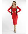 VESTIDO MIDI FLECOS FLOR MB