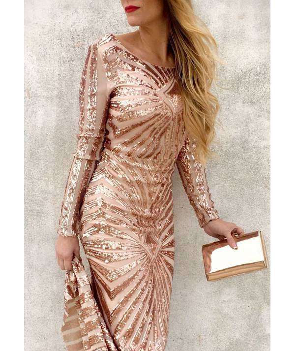 VESTIDO LARGO LENTEJUELAS KARD