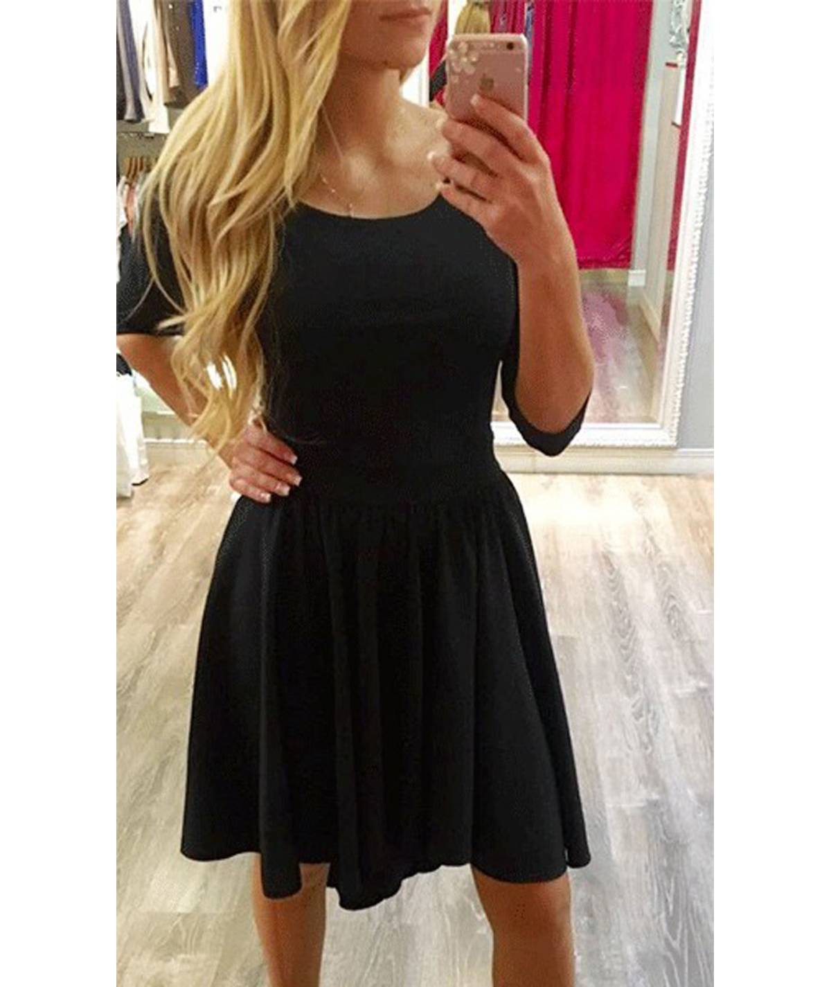 VESTIDO LAZO ESPALDA MANGA
