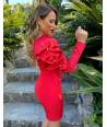 VESTIDO MB MANGA BALON PERLA
