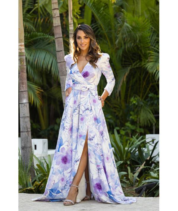 VESTIDO MB LARGO VUELO ESTAMPADO