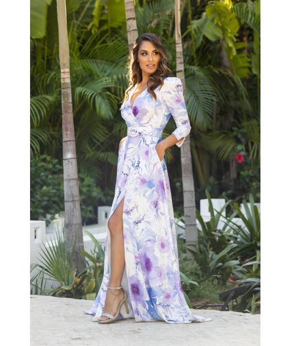 VESTIDO MB LARGO VUELO ESTAMPADO