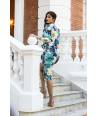 VESTIDO MB MIDI ANUDADO LATERAL ESTAMPADO