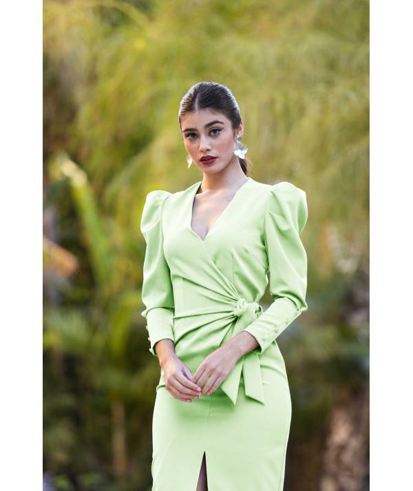 VESTIDO MB MIDI ANUDADO LATERAL
