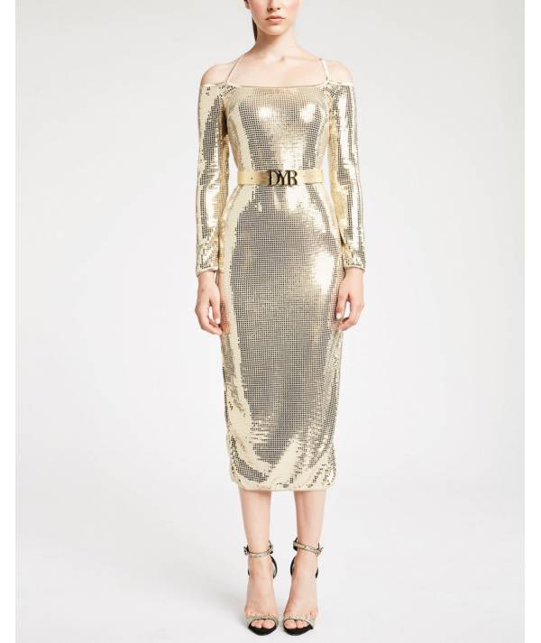 VESTIDO DENNY ROSE METAL CUADR