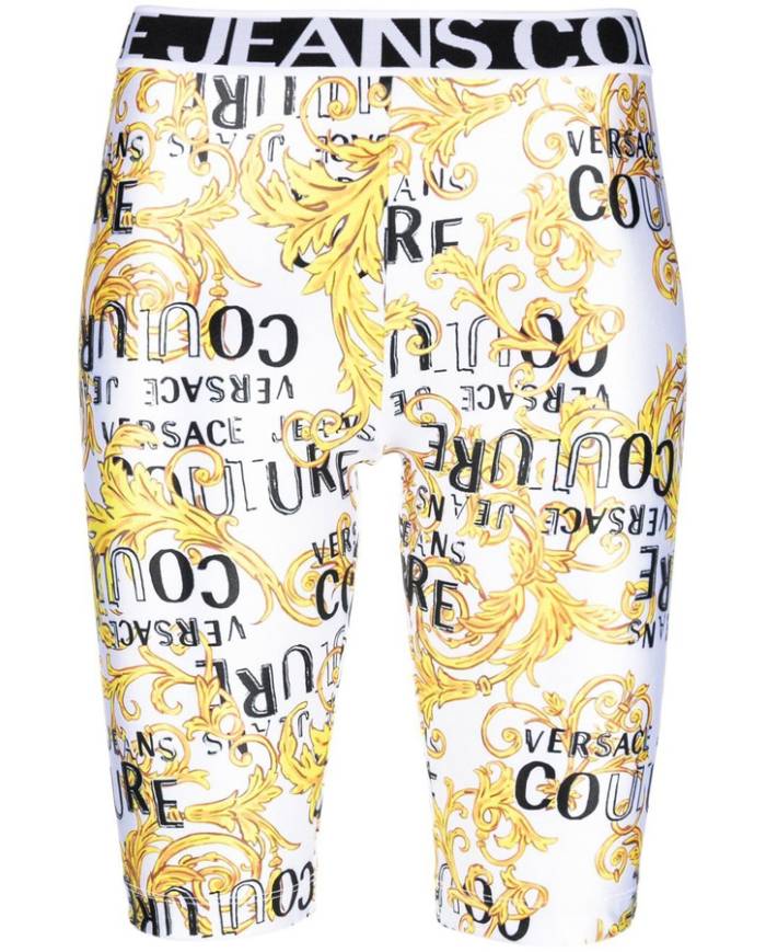 BIKER VERSACE COUTURE LOGO PRINT