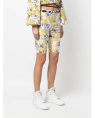 BIKER VERSACE COUTURE LOGO PRINT