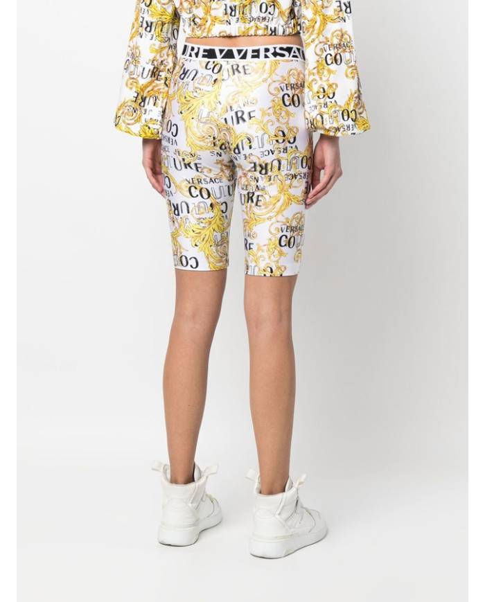 BIKER VERSACE COUTURE LOGO PRINT
