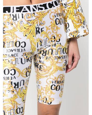 BIKER VERSACE COUTURE LOGO PRINT