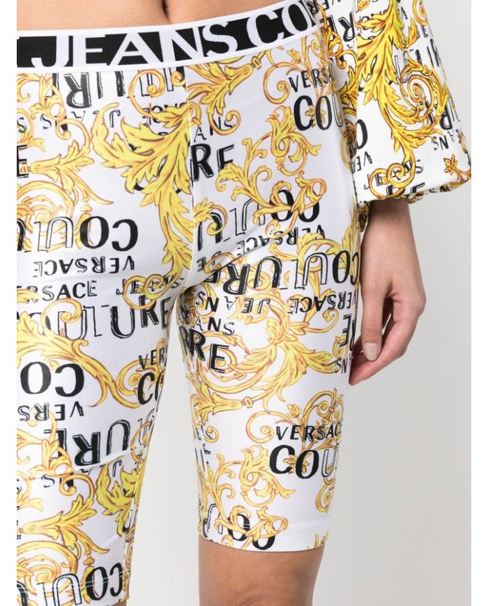 BIKER VERSACE COUTURE LOGO PRINT