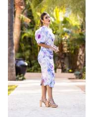 VESTIDO MB ASIMÉTRICO BOTONES MIDI ESTAMPADO