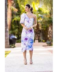 VESTIDO MB ASIMÉTRICO BOTONES MIDI ESTAMPADO