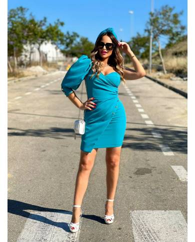 VESTIDO MB ASIMÉTRICO CORTO BOTONES