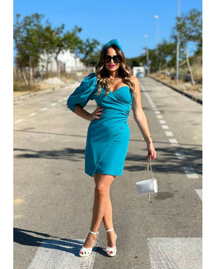 VESTIDO MB ASIMÉTRICO CORTO BOTONES