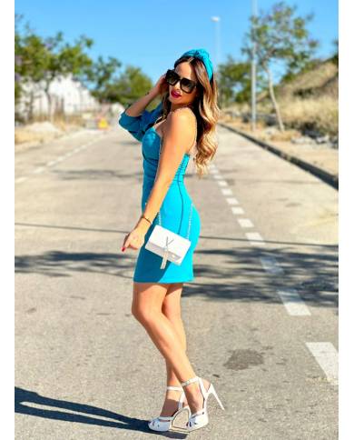 VESTIDO MB ASIMÉTRICO CORTO BOTONES