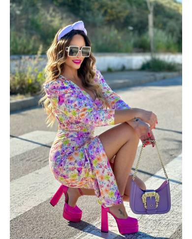 VESTIDO MB DRAPEADO ESTAMPADO