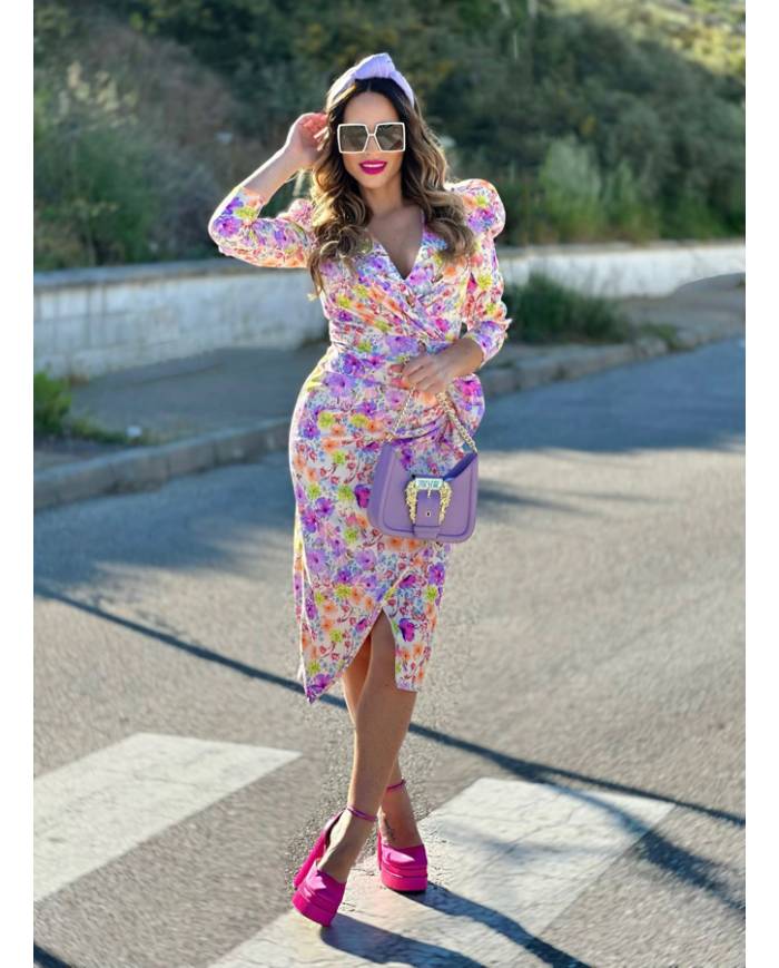 VESTIDO MB DRAPEADO ESTAMPADO