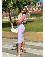 VESTIDO MB ESCOTE ATRAS FALDA LADEADA
