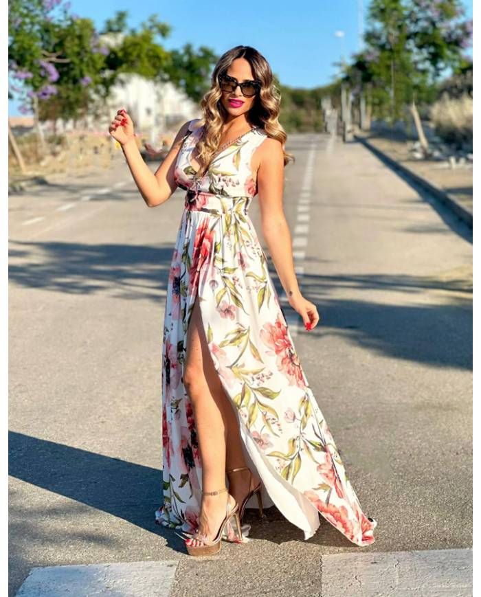 VESTIDO MB TIRANTE GASA ESTAMPADO