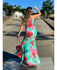 VESTIDO MB LARGO VOLANTE ESTAMPADO