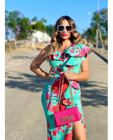 VESTIDO MB LARGO VOLANTE ESTAMPADO