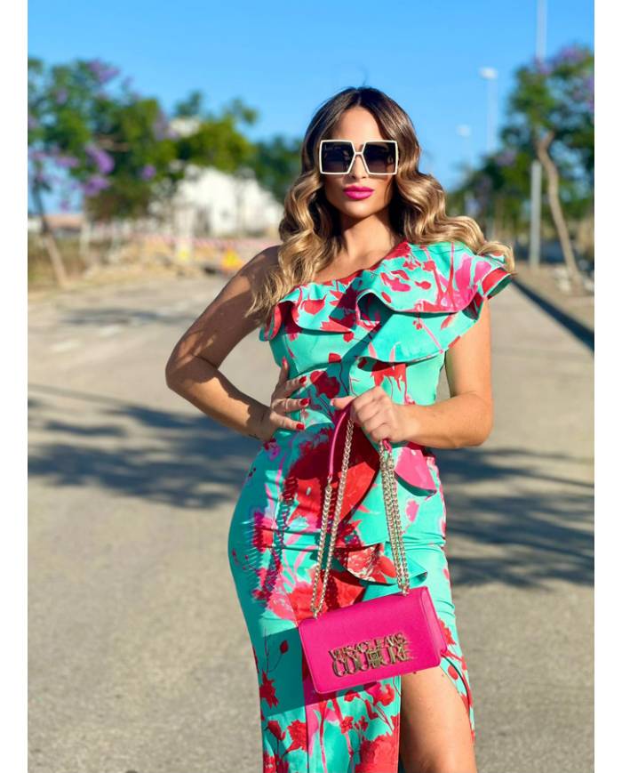 VESTIDO MB LARGO VOLANTE ESTAMPADO