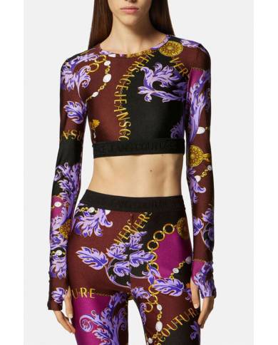 Top Versace couture print chain