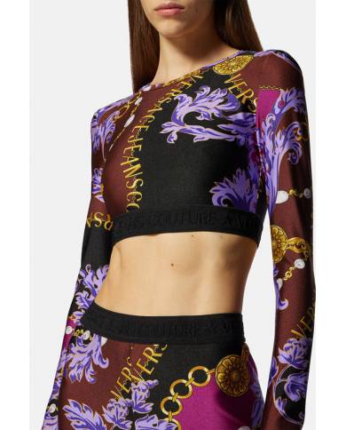 Top Versace couture print chain