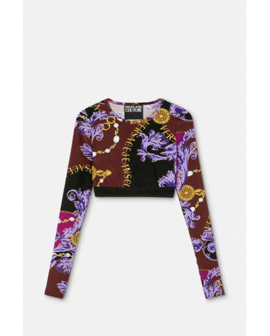 Top Versace couture print chain