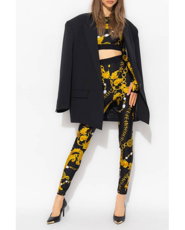 Legging Versace couture print chain