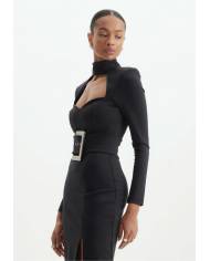 Vestido Lanca Perfume midi com cinto