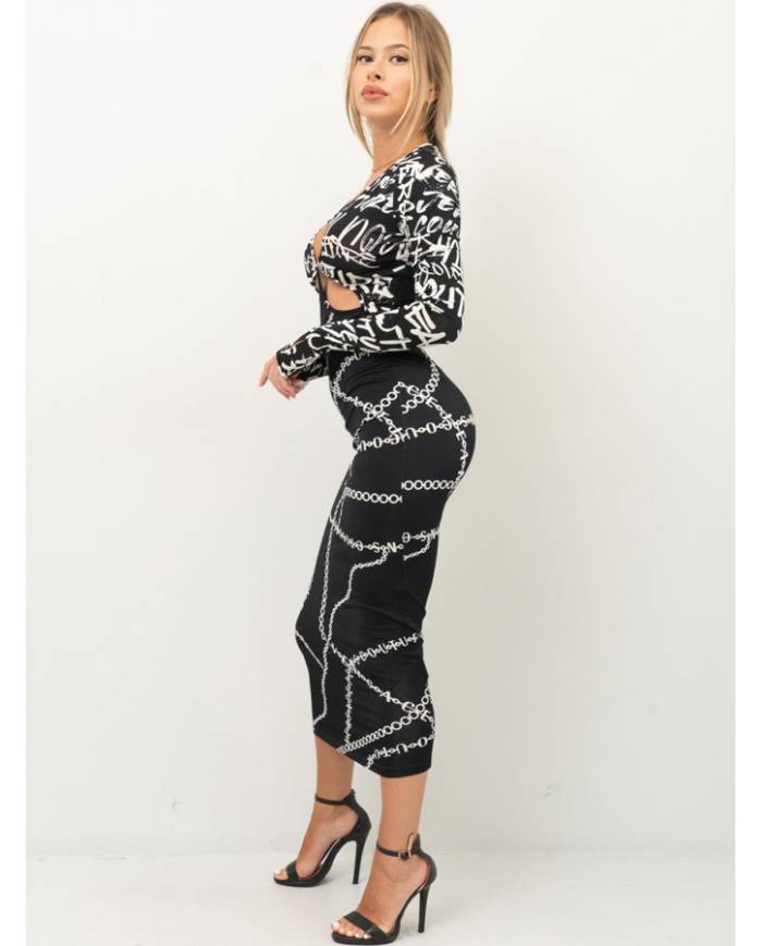 Vestido Versace Couture print necklace