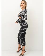 Vestido Versace Couture print necklace