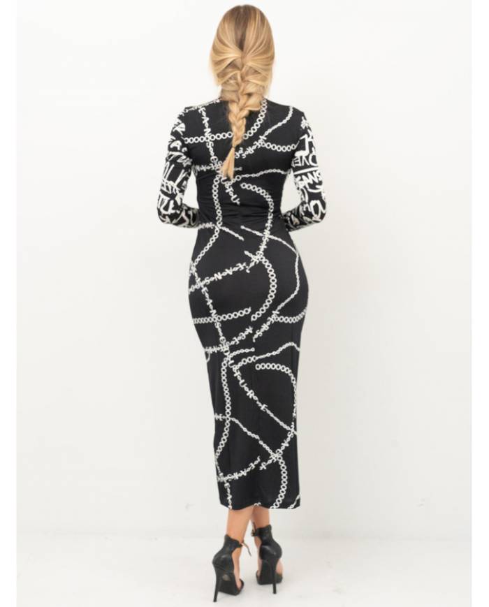 Vestido Versace Couture print necklace