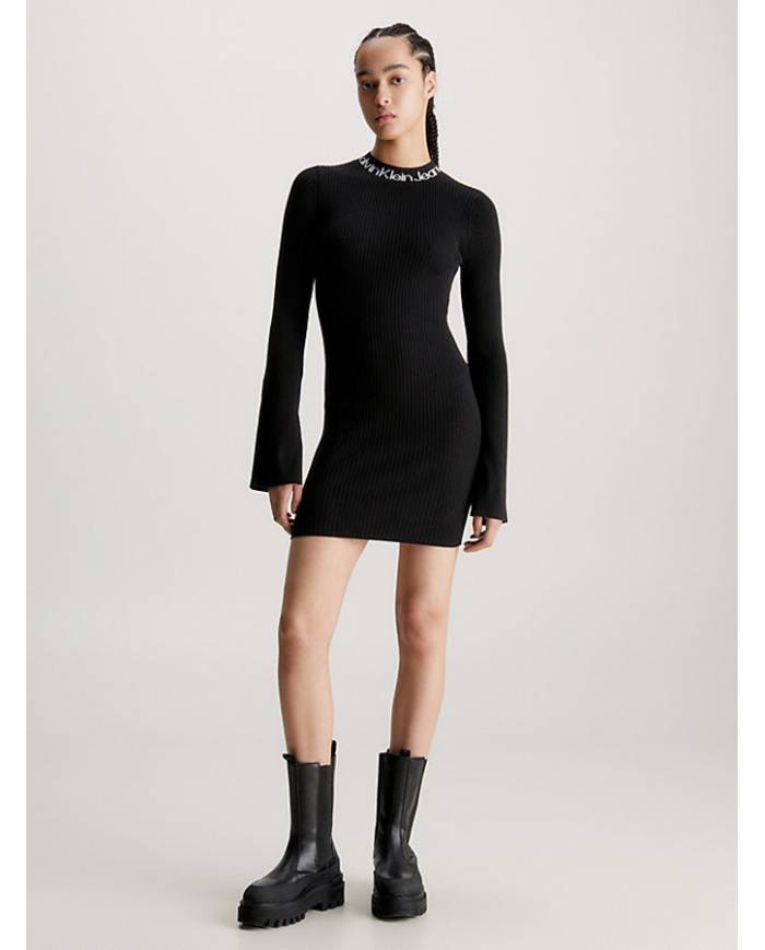 Vestido Calvin Klein logo intarsia