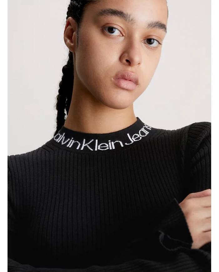 Vestido Calvin Klein logo intarsia