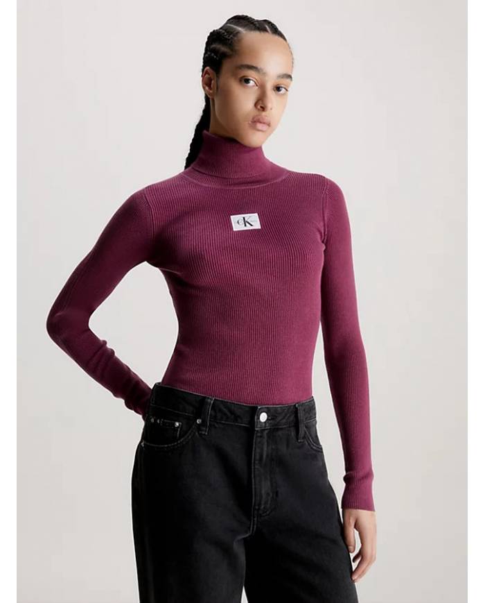 Jersey Calvin Klein ribbed turtleneck