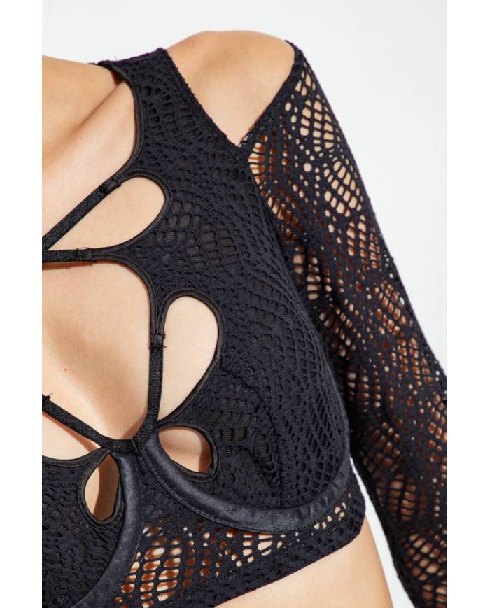 Top Versace Couture bare shouder net