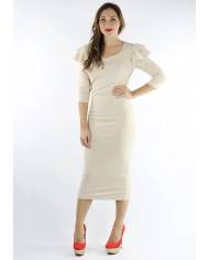 VESTIDO MIDI VOLANTE HOMBRO M