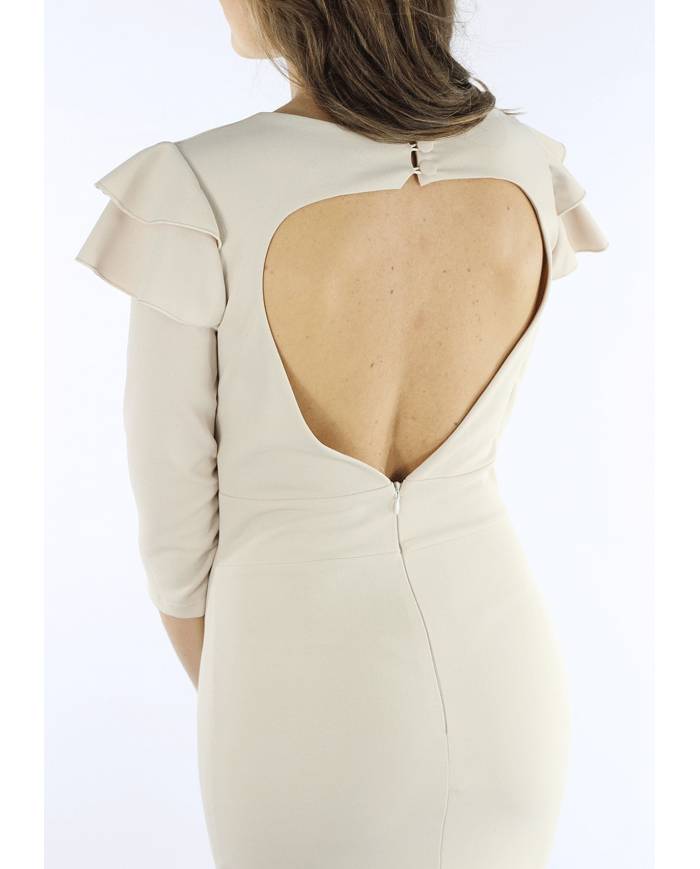 VESTIDO MIDI VOLANTE HOMBRO M
