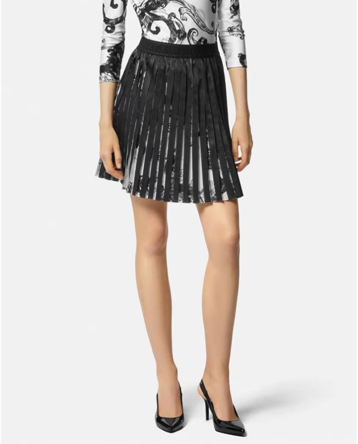 Falda Versace Couture printed plisse