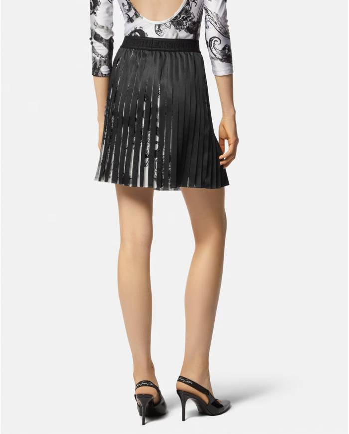 Falda Versace Couture printed plisse