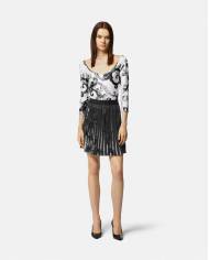 Falda Versace Couture printed plisse